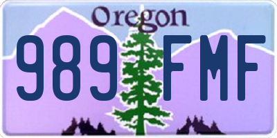 OR license plate 989FMF
