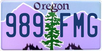 OR license plate 989FMG