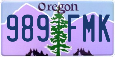 OR license plate 989FMK