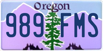 OR license plate 989FMS