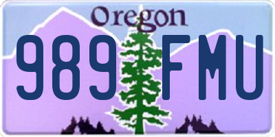 OR license plate 989FMU