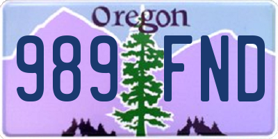 OR license plate 989FND