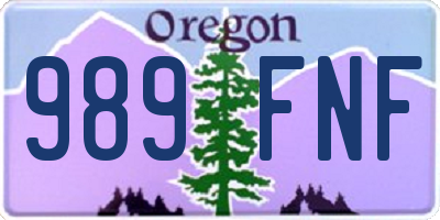 OR license plate 989FNF