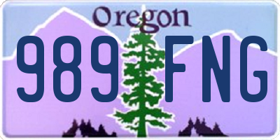 OR license plate 989FNG