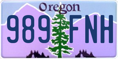 OR license plate 989FNH