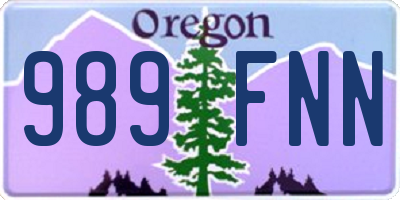 OR license plate 989FNN