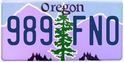 OR license plate 989FNO