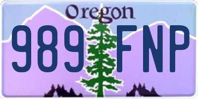 OR license plate 989FNP