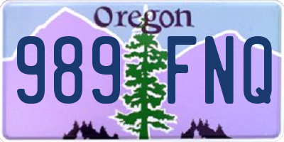 OR license plate 989FNQ