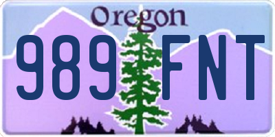OR license plate 989FNT