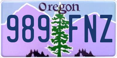 OR license plate 989FNZ
