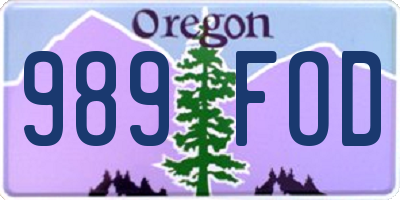 OR license plate 989FOD