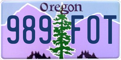 OR license plate 989FOT