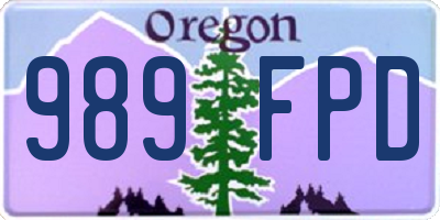 OR license plate 989FPD