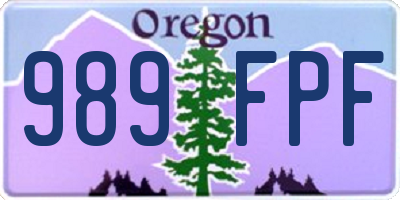 OR license plate 989FPF