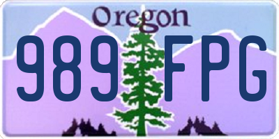 OR license plate 989FPG