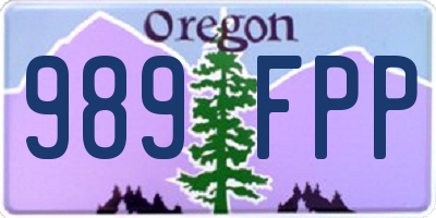 OR license plate 989FPP
