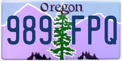 OR license plate 989FPQ