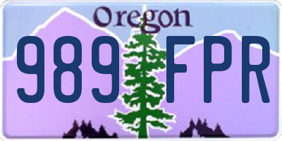 OR license plate 989FPR