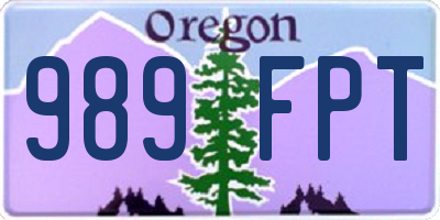 OR license plate 989FPT