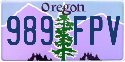 OR license plate 989FPV