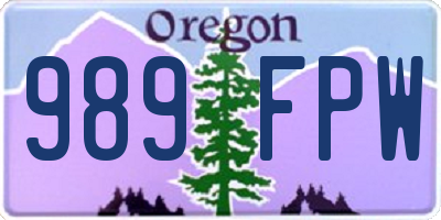 OR license plate 989FPW