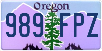 OR license plate 989FPZ