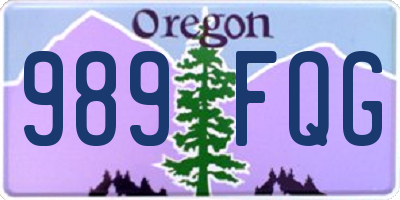OR license plate 989FQG