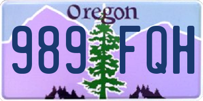 OR license plate 989FQH