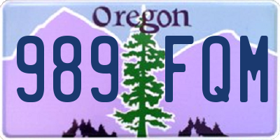 OR license plate 989FQM