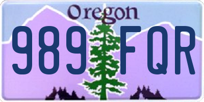 OR license plate 989FQR
