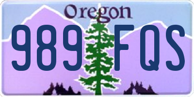OR license plate 989FQS