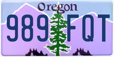OR license plate 989FQT