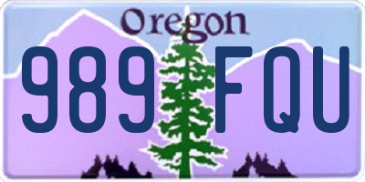OR license plate 989FQU