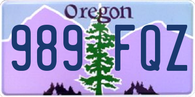 OR license plate 989FQZ