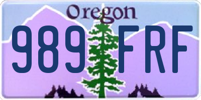 OR license plate 989FRF
