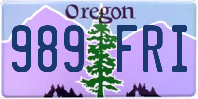 OR license plate 989FRI