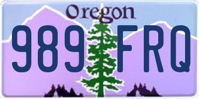 OR license plate 989FRQ