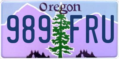 OR license plate 989FRU