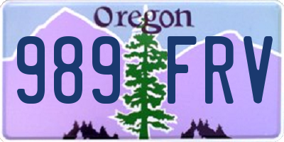 OR license plate 989FRV