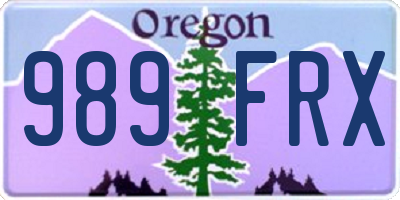 OR license plate 989FRX