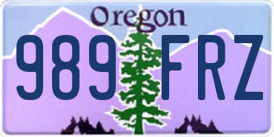 OR license plate 989FRZ