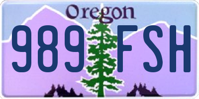 OR license plate 989FSH