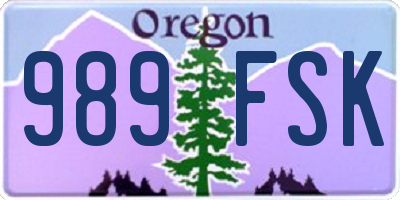 OR license plate 989FSK