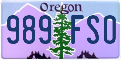 OR license plate 989FSO