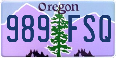 OR license plate 989FSQ
