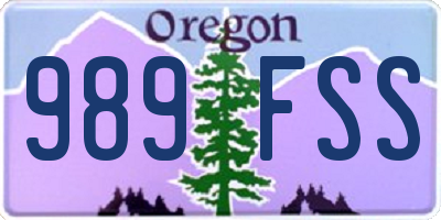 OR license plate 989FSS