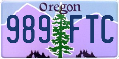 OR license plate 989FTC