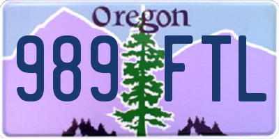 OR license plate 989FTL