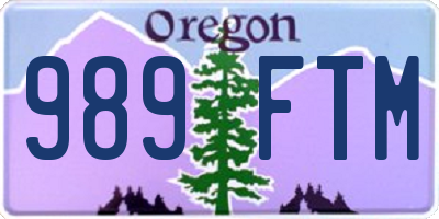 OR license plate 989FTM